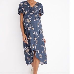 Maurice’s 24/7 Flawless High Low Nursing Friendly Maternity Midi Dress